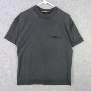Essentials Fear Of God Shirt Mens Small Black Short Sleeve Embroidered Logo Tee